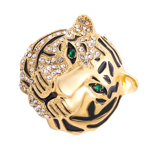 Tiger Brosche mit Strasssteinen Vintage Anstecker Elegantes Accessoire für Anzüge Kleider für Partys Besondere Anlässe von Holibanna