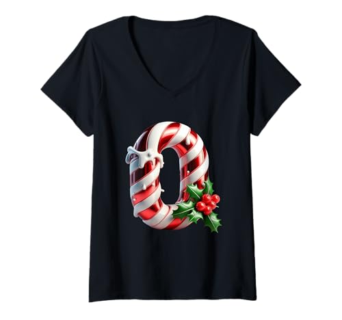 Damen Frohe Weihnachten Festliche Zuckerstange Joy T-Shirt mit V-Ausschnitt Damen Frohe Weihnachten Festliche Zuckerstange Joy T-Shirt mit V-Ausschnitt von Holiday Numbers & Letters Click Here for More...