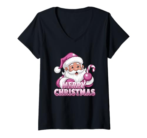 Damen Frohe Weihnachten Santa Zuckerstange Spaß T-Shirt mit V-Ausschnitt Damen Frohe Weihnachten Santa Zuckerstange Spaß T-Shirt mit V-Ausschnitt von Holiday Numbers & Letters Click Here for More...