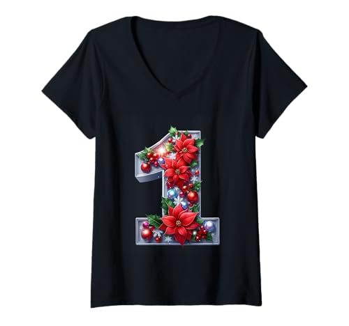 Damen Weihnachten Nummer eins Weihnachtsstern Freude T-Shirt mit V-Ausschnitt Damen Weihnachten Nummer eins Weihnachtsstern Freude T-Shirt mit V-Ausschnitt von Holiday Numbers & Letters Click Here for More...