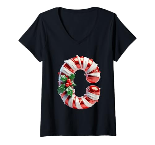 Damen Zuckerstange Weihnachten Joyful Spirit T-Shirt mit V-Ausschnitt Damen Zuckerstange Weihnachten Joyful Spirit T-Shirt mit V-Ausschnitt von Holiday Numbers & Letters Click Here for More...