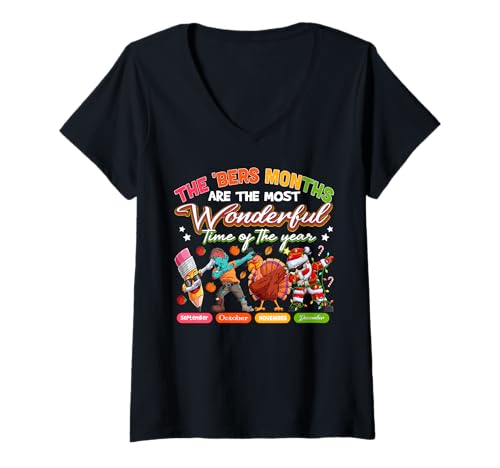 Damen Die Bers Monate sind die wunderbarste Zeit des Jahres T-Shirt mit V-Ausschnitt von Holiday Season the Most Wonderful Time of the Year
