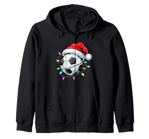 Weihnachtsmann-Fußball-Weihnachtsbeleuchtung für Kinder, Jungen, Damen, Herren, Jugend Kapuzenjacke Weihnachtsmann-Fußball-Weihnachtsbeleuchtung für Kinder, Jungen, Damen, Herren, Jugend Kapuzenjacke von Holiday Soccer Player Xmas Sports Design
