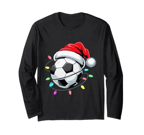 Weihnachtsmann-Fußball-Weihnachtsbeleuchtung für Kinder, Jungen, Damen, Herren, Jugend Langarmshirt Weihnachtsmann-Fußball-Weihnachtsbeleuchtung für Kinder, Jungen, Damen, Herren, Jugend Langarmshirt von Holiday Soccer Player Xmas Sports Design