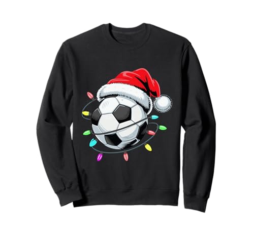 Weihnachtsmann-Fußball-Weihnachtsbeleuchtung für Kinder, Jungen, Damen, Herren, Jugend Sweatshirt Weihnachtsmann-Fußball-Weihnachtsbeleuchtung für Kinder, Jungen, Damen, Herren, Jugend Sweatshirt von Holiday Soccer Player Xmas Sports Design
