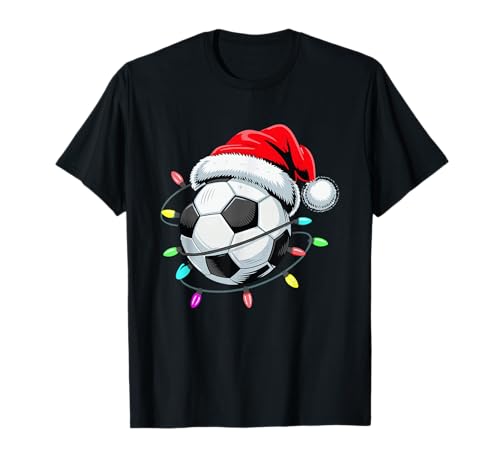 Weihnachtsmann-Fußball-Weihnachtsbeleuchtung für Kinder, Jungen, Damen, Herren, Jugend T-Shirt Weihnachtsmann-Fußball-Weihnachtsbeleuchtung für Kinder, Jungen, Damen, Herren, Jugend T-Shirt von Holiday Soccer Player Xmas Sports Design