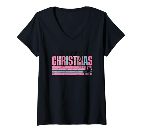 Damen Weihnachtsstimmung Lolly Santa Claus No Ho Ho T-Shirt mit V-Ausschnitt Damen Weihnachtsstimmung Lolly Santa Claus No Ho Ho T-Shirt mit V-Ausschnitt von Holiday Spirit Santa Claus Christmas Vibes