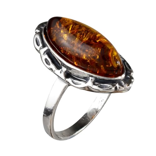 HolidayGiftShops Ring „Devee“ aus Sterlingsilber und baltischem Honigbernstein für Erwachsene – Größe 20.75 HolidayGiftShops Ring „Devee“ aus Sterlingsilber und baltischem Honigbernstein für Erwachsene – Größe 20.75 von HolidayGiftShops