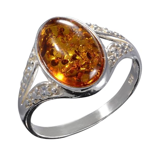 HolidayGiftShops Ring aus Sterlingsilber und baltischem Honig Salma Größe: 5.5 von HolidayGiftShops