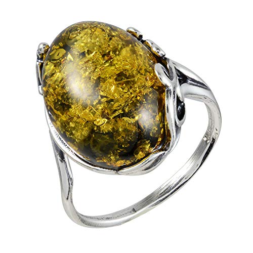 HolidayGiftShops Sterling Silber und Baltischer Grüner Bernstein Ring Dana Größe: 5.5 HolidayGiftShops Sterling Silber und Baltischer Grüner Bernstein Ring Dana Größe: 5.5 von HolidayGiftShops