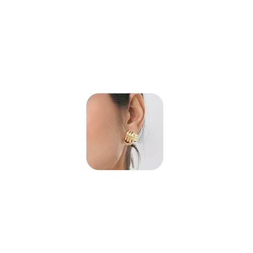 HolidayQbee Damen Gold Knoten Ohrringe, Antiallergisch, Langlebig und Farbtreu, Elegantes Design, Geschenk für Jede Frau von HolidayQbee