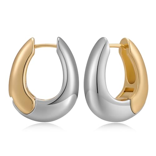HolidayQbee Damen Gold-Silber Ohrringe – Hypoallergen, Nicht Verblasst, Eleganter Schmuck für Frauen, Langlebig & Stilvoll, Geschenkidee für Besondere Anlässe HolidayQbee Damen Gold-Silber Ohrringe – Hypoallergen, Nicht Verblasst, Eleganter Schmuck für Frauen, Langlebig & Stilvoll, Geschenkidee für Besondere Anlässe von HolidayQbee