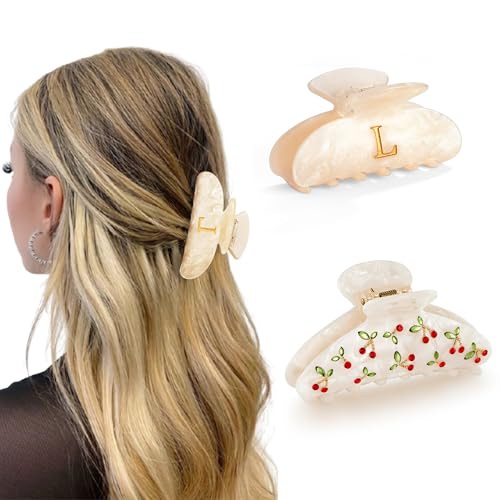 HolidayQbee Damen Haarschmuck Set, 2er Pack Elegante Haarklammern mit L Buchstabe und Kirschen-Muster, Luxus Haarspangen für Besondere Anlässe & Alltagsgebrauch, Geschenk HolidayQbee Damen Haarschmuck Set, 2er Pack Elegante Haarklammern mit L Buchstabe und Kirschen-Muster, Luxus Haarspangen für Besondere Anlässe & Alltagsgebrauch, Geschenk von HolidayQbee