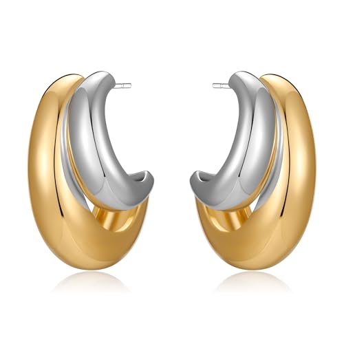 HolidayQbee Damen Ohrringe in Gold und Silber, Antiallergisch, Langlebig und Farbtreu, Kombination für Jeden Anlass, Hochwertiger Schmuck als Geschenk HolidayQbee Damen Ohrringe in Gold und Silber, Antiallergisch, Langlebig und Farbtreu, Kombination für Jeden Anlass, Hochwertiger Schmuck als Geschenk von HolidayQbee