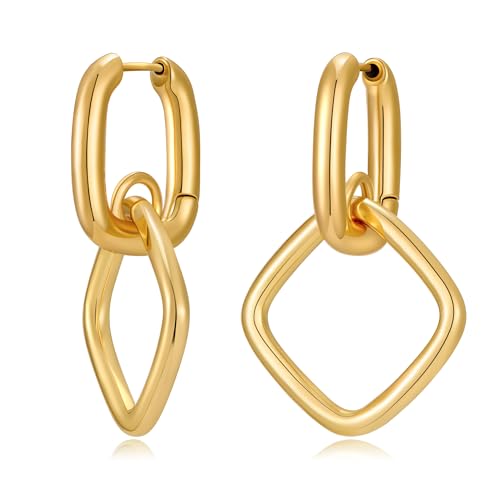 HolidayQbee Ohrringe Gold Creolen – Geometrische Ohrringe Creolen Gold Für Damen, Goldene Schmuckstücke, Nickelfrei, Geschenk Für Alltag & Besondere Anlässe HolidayQbee Ohrringe Gold Creolen – Geometrische Ohrringe Creolen Gold Für Damen, Goldene Schmuckstücke, Nickelfrei, Geschenk Für Alltag & Besondere Anlässe von HolidayQbee