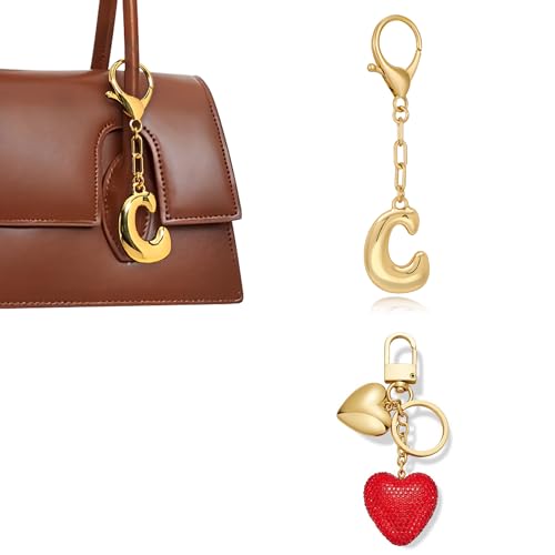 HolidayQbee Schlüsselanhänger Taschenanhänger mit Gold Buchstabe C und Rotes Herz, Elegantes Taschen Charm, Antiallergisch und Langlebig, Accessoire für Tasche oder Schlüssel, Geschenkidee für Sie HolidayQbee Schlüsselanhänger Taschenanhänger mit Gold Buchstabe C und Rotes Herz, Elegantes Taschen Charm, Antiallergisch und Langlebig, Accessoire für Tasche oder Schlüssel, Geschenkidee für Sie von HolidayQbee