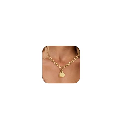 HolidayQbee Herzkette Gold Elegante Goldene Halskette für Damen mit Herzanhänger, Hypoallergen, Langlebig, Ideales für Besondere Anlässe & Tägliches Tragen HolidayQbee Herzkette Gold Elegante Goldene Halskette für Damen mit Herzanhänger, Hypoallergen, Langlebig, Ideales für Besondere Anlässe & Tägliches Tragen von HolidayQbee