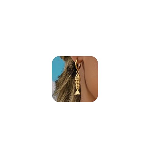 HolidayQbee Ohrringe Gold Hängend Fisch Design – Elegante Ohrringe Gold Creolen für Damen, Nickelfrei, Nicht Abfärbend, Geschenk für Frauen & Alltag HolidayQbee Ohrringe Gold Hängend Fisch Design – Elegante Ohrringe Gold Creolen für Damen, Nickelfrei, Nicht Abfärbend, Geschenk für Frauen & Alltag von HolidayQbee