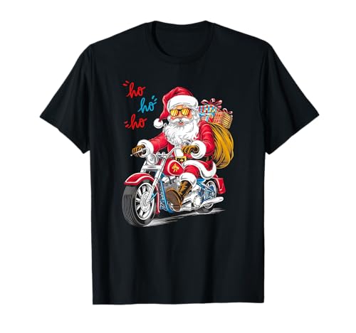 Ho Ho Ho Santa Claus Reiten Motorrad Xmas Männer Frauen Kinder T-Shirt Ho Ho Ho Santa Claus Reiten Motorrad Xmas Männer Frauen Kinder T-Shirt von Holidays of Santa Merry Christmas Funny