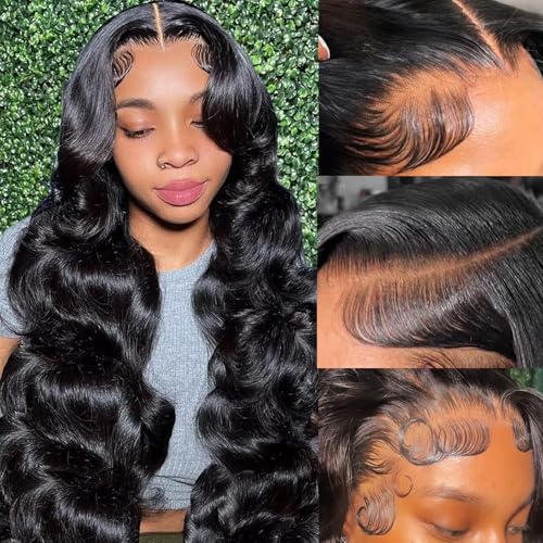 33 x 10,2 cm Frontwangen mit Spitzenansatz für schwarze Frauen, Body Wave Glueless Human Hair Wigs Vorgeflockte Haare mit Babyhaar, 180 % Dichte, brasilianisches Virgin-Haar, 50,8 cm 33 x 10,2 cm Frontwangen mit Spitzenansatz für schwarze Frauen, Body Wave Glueless Human Hair Wigs Vorgeflockte Haare mit Babyhaar, 180 % Dichte, brasilianisches Virgin-Haar, 50,8 cm von Holiden