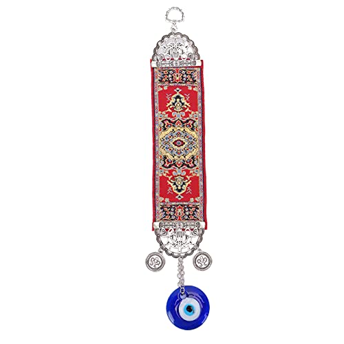 Evil Eye Decor Handmade Turkish Glass Beads Alloy Protection Charm Car Hanging Ornament Home Decoration Gift for Good Luck and Safety 1 Piece (Red round) von Holigie