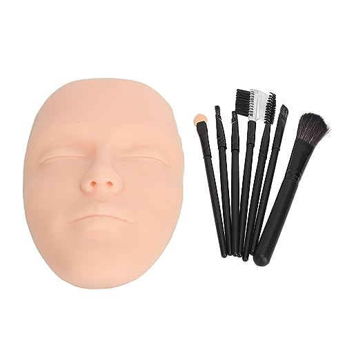 Holigie 3D -Make -up -Übungsgesicht, wiederverwendbares Silikon -Make -up -Übungsbrettschannin Gesicht mit 7pcs Pinsel für Anfänger für aufstrebende Künstler, Girl's Gift (Light Skin Tone) von Holigie