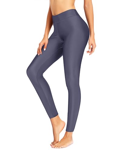 Holipick Badehose für Damen, Schwimm-Leggings, hohe Taille, Badehose, LSF 50+, Rashguard-Hose, grau dunkel, S von Holipick