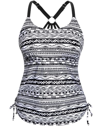 Holipick Tankini-Badeoberteil für Damen, ohne Unterteil, Bedrucktes Tribal, Large von Holipick