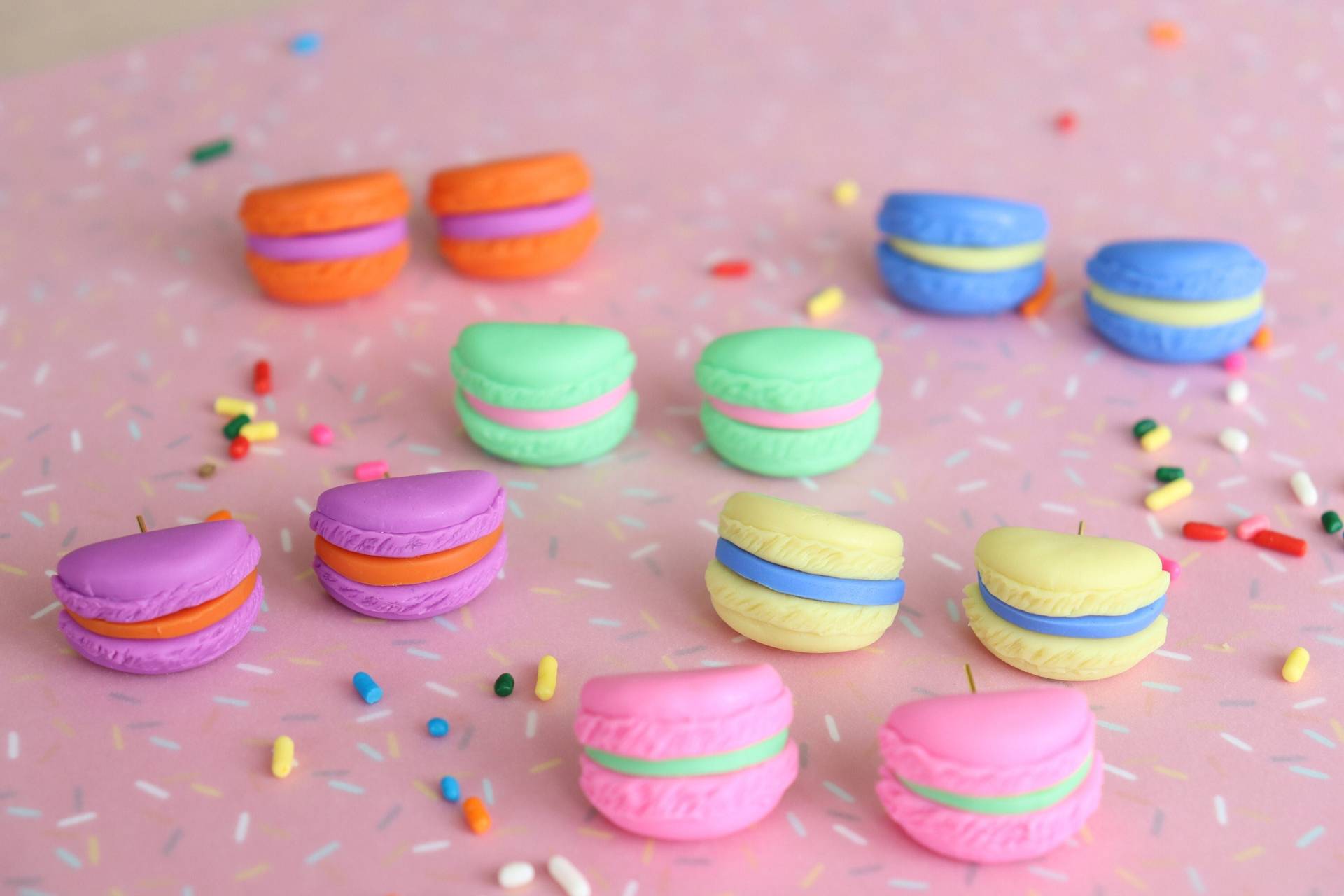 Macaron Ohrringe , Polymer Clay Ohrringe, Kawaii Dessert Desserts, Ohrstecker Macaron Ohrringe , Polymer Clay Ohrringe, Kawaii Dessert Desserts, Ohrstecker von HollabecDesigns