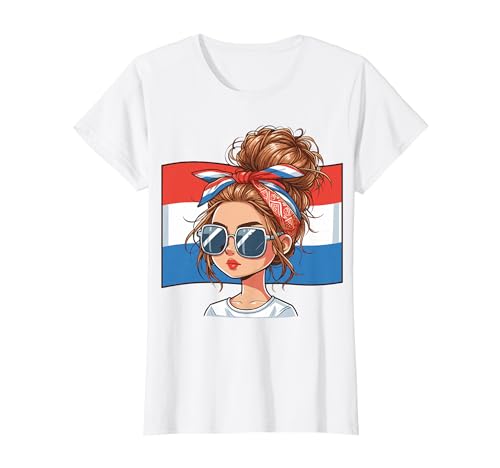 Holland Fanartikel Frauen Messy bun Holland Flagge T-Shirt Holland Fanartikel Frauen Messy bun Holland Flagge T-Shirt von Holland Flagge Frauen Stolz Fanartikel Mädchen