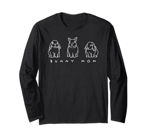 Bunny Mom Holland Lop Rabbit Mama Süßes Lop Rabbit Strichbild Langarmshirt von Holland Lop Lover Beautiful Rabbit Art Gift Design