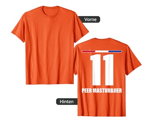 Holland Sauf Trikot Herren Peer Masturbjier Saufnamen T-Shirt von Holland Sauf Trikot - Niederlande Trikot Merch