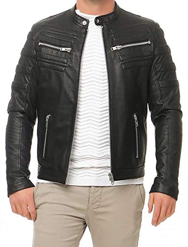 Hollert Lederjacke - KOZA Herren Jacke Echtleder Bikerjacke schwarz Größe XL von Hollert