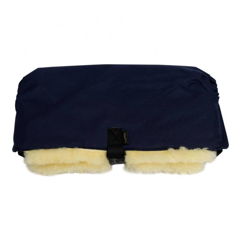 Lammfell - HANDWÄRMER FÜR KINDERWAGEN Farbe: Grau/Gelb von Hollert