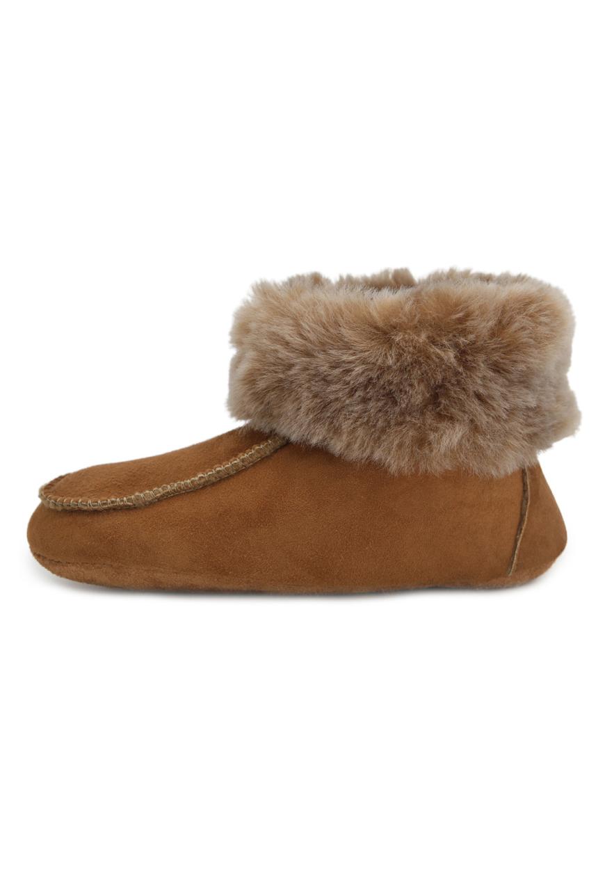 Lammfell Hausschuhe - IBIZA COGNAC Schuhgröße: EUR 38 von Hollert