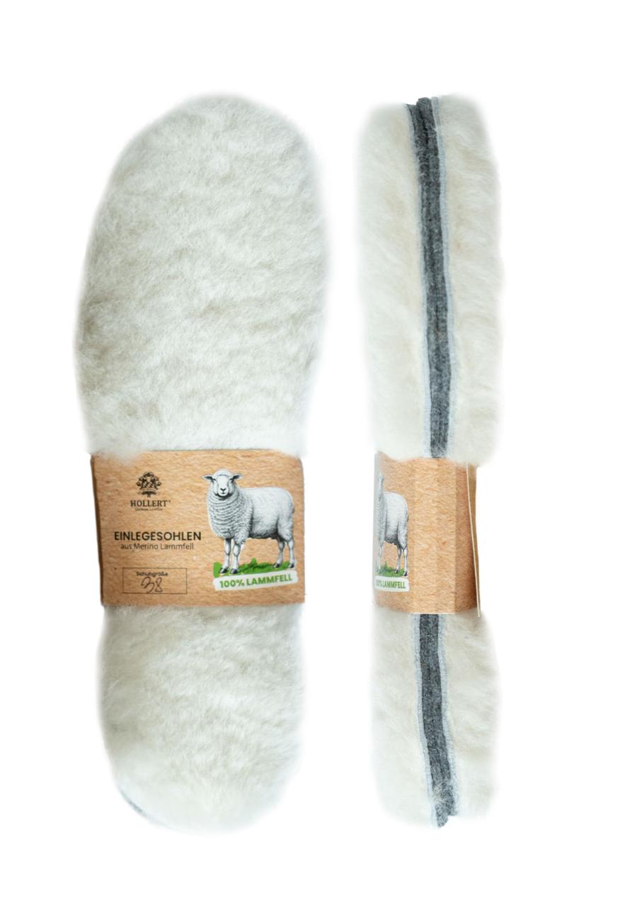 Einlegesohlen aus Merino Lammfell Weiß Schuhgröße: EUR 38 von Hollert German Leather Fashion