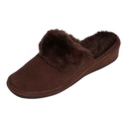 Hollert Lammfell Hausschuhe MAROKKO Premium Damen Fellschuhe aus 100% Merino Schaffell Größe EUR 39, Farbe Braun von Hollert