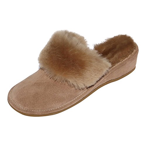 Hollert Lammfell Hausschuhe MAROKKO Premium Damen Fellschuhe aus 100% Merino Schaffell Größe EUR 40, Farbe Beige von Hollert