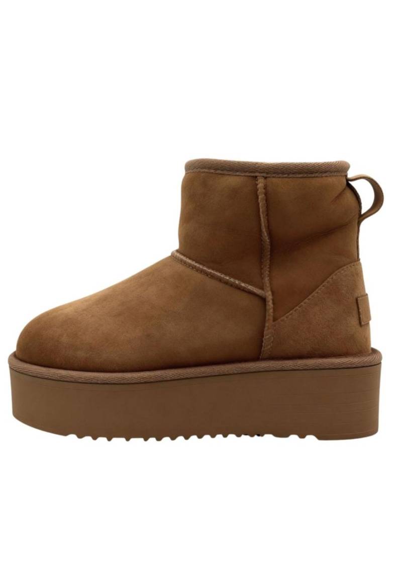 Arctic Luxe Platform Winterboots Braun – echtes Shearling Lammfell Schuhgröße: EUR 37 von Hollert