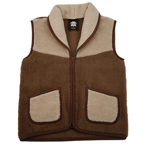 Damen Kamelweste COMO Wollweste warme Weste mit Reißverschluss Größe XL, Farbe Beige/Braun von Hollert