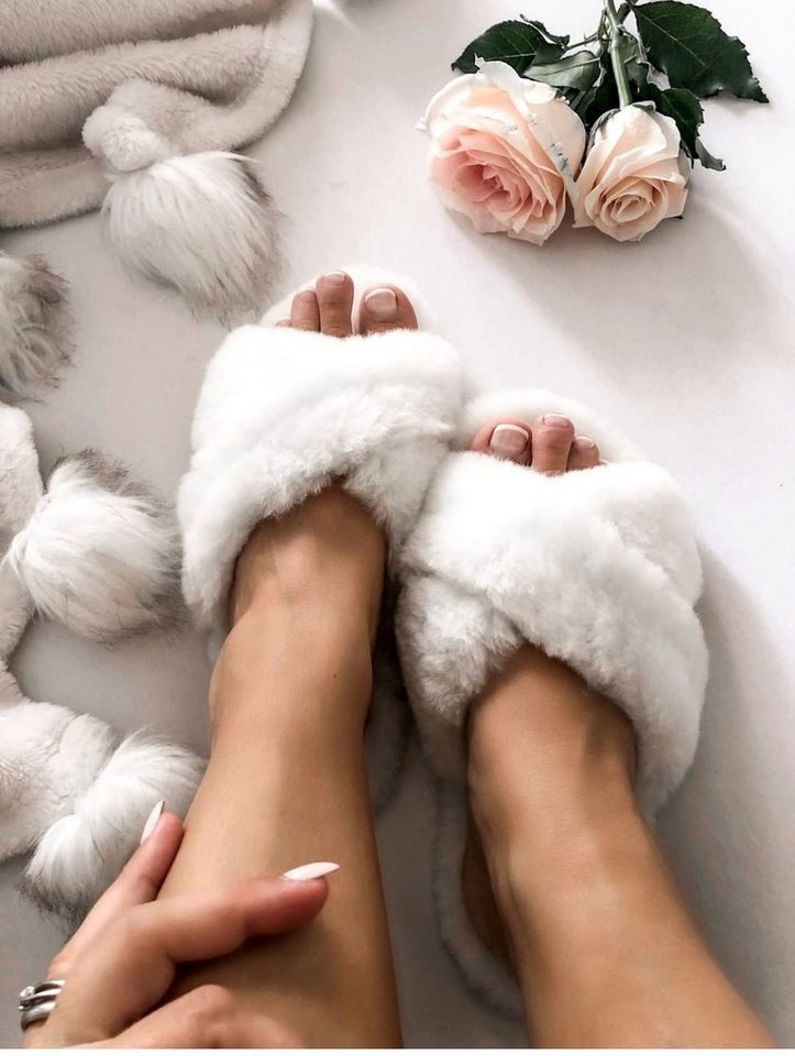 Hollert Damen Hausschuhe Florida gefüttert echt Merino Lammfell Pantolette von Hollert