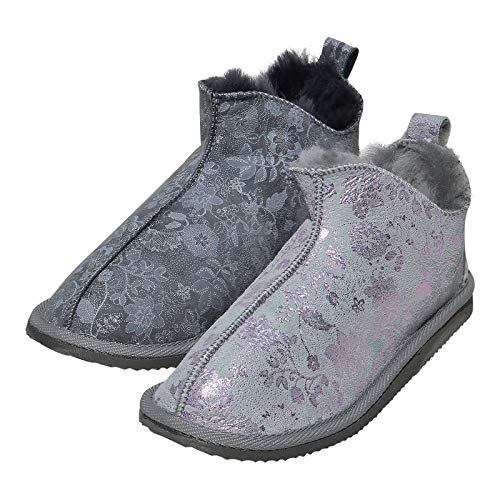 Hollert Damen Lammfell Hausschuhe Angel Fellschuhe Halbschuhe echtes Merino Schaffell weich bequem kuschelig Echtleder Schuhgröße 39, Farbe Rosa von Hollert