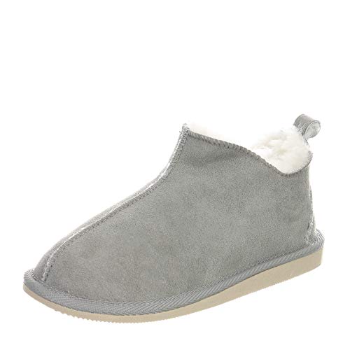 Hollert Damen Lammfell Hausschuhe Cinderella GRAU/WEIß warmes Innenfutter Merino Schaffell Hüttenschuhe Fellschuhe Echtleder Größe EUR 37 von Hollert