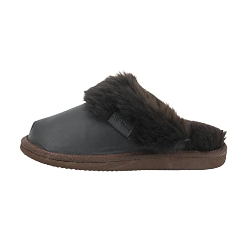 Hollert Damen Lammfell Hausschuhe Malibu Dunkelbraun aus Merino Schaffell kuschelig warm Echtleder Puschen Schlappen Größe 38 EU von Hollert