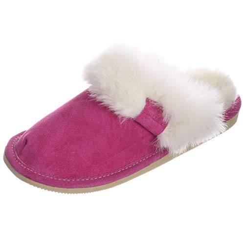 Hollert Damen Lammfell Hausschuhe Malibu Pink Pantoffeln Wohlgefühl - warm, atmungsaktiv 100% Merino Schaffell Echtleder … Schuhgröße EUR 38 von Hollert