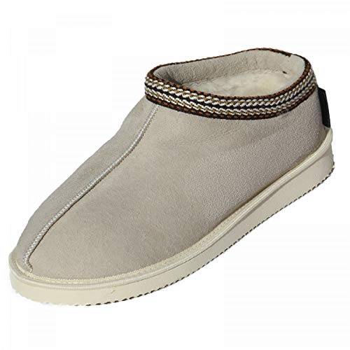 Hollert Damen Lammfell Hausschuhe Schäferin Alma Fellschuhe Hüttenschuhe warme Schuhe aus Echtleder & Merino Schaffell Schuhgröße 38, Farbe Beige von Hollert