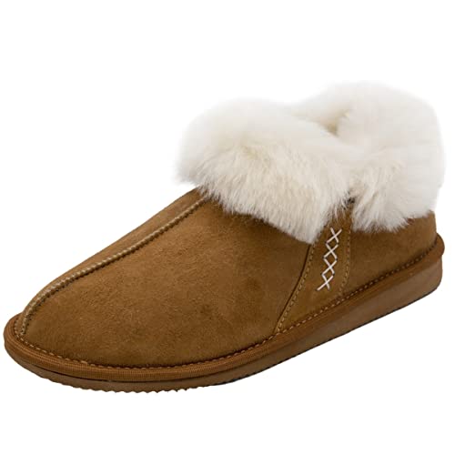 Hollert Damen Lammfell Hausschuhe WINNETOU Braun Merino Echtfell Mokassin Schuhgröße EUR 38 von Hollert