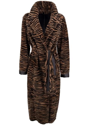 Hollert Damen Lammfellmantel Jade zum Wenden im Tiger-Look Echtleder Schaffell Größe XXL von Hollert