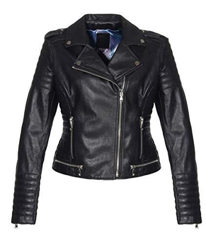 Hollert Damen Lederjacke GRAZA Lammnappa Echtlederjacke Bikerjacke Übergangsjacke versch, Farben Größe 3XL, Farbe Schwarz von Hollert