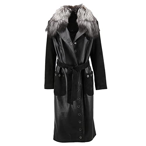 Hollert Damen Ledermantel Coco Schwarz Lammnappa Veloursleder butterweich Größe XL von Hollert